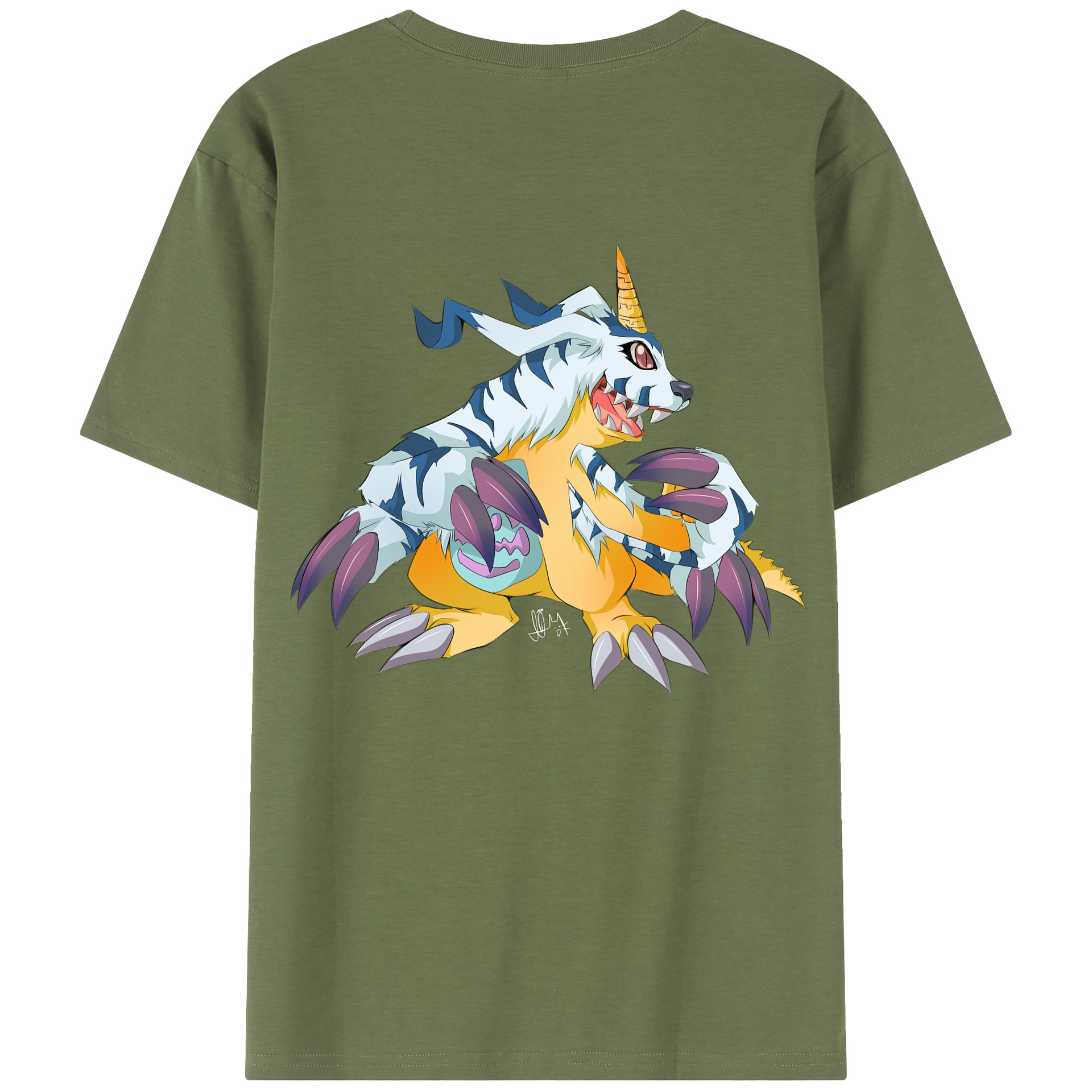 （画像用） Digimon デジタルモンスター/デジモン 綿100％半袖Tシャツ（背面プリント）